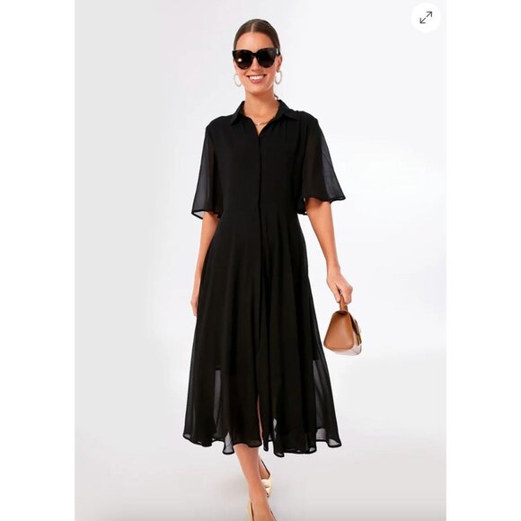 Pomander Place NWT Black Maeve Maxi Dress Button Down Small Tuckernuck - Picture 1 of 9